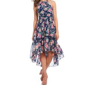 NWT Eliza J Floral Halter Hi-Low Midi Dress Boho